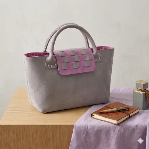 sac à main en cuir effet damier